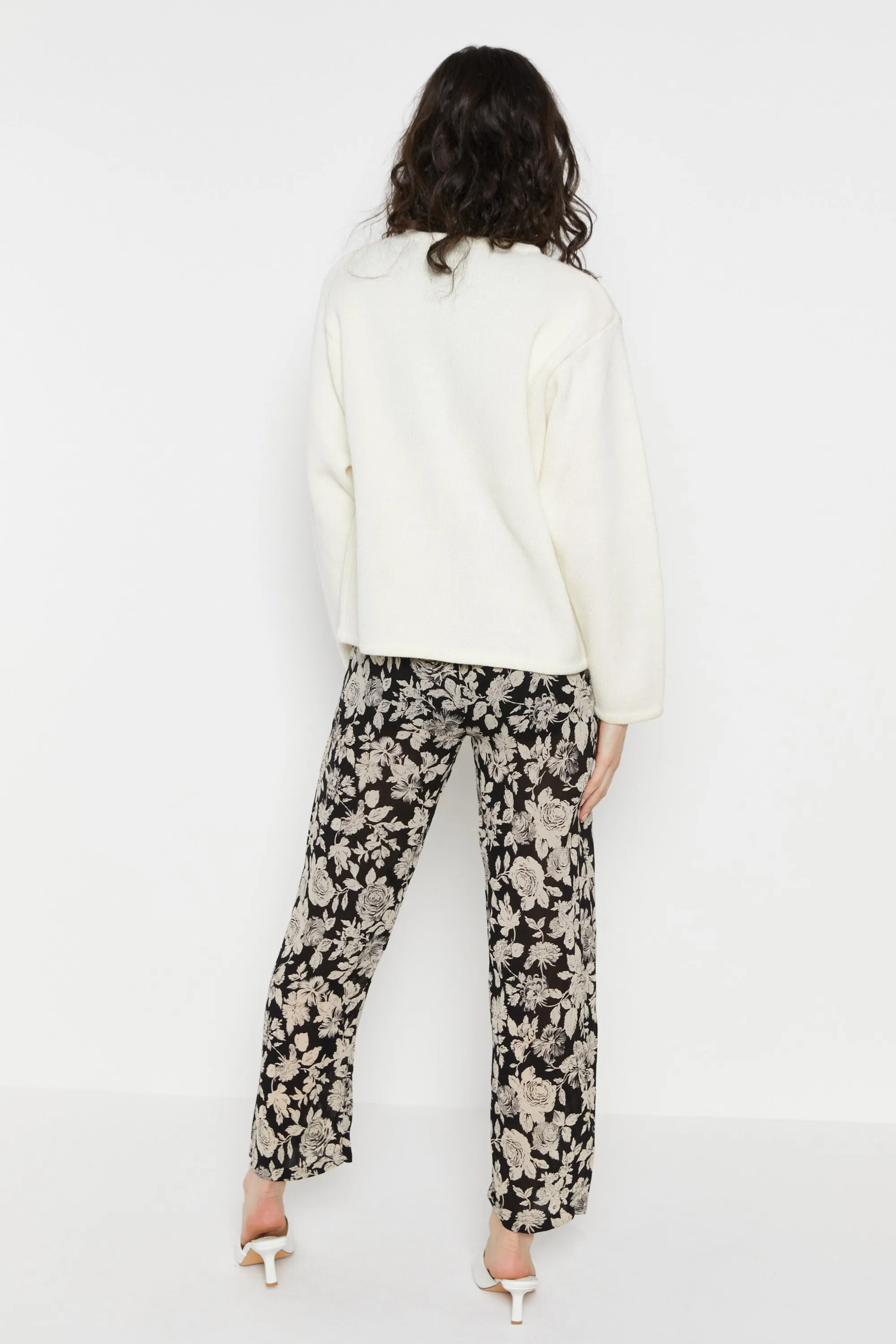 80s Cream Frog Cardigan L