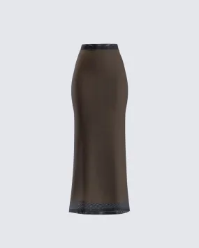 Aela Black Mesh Maxi Skirt