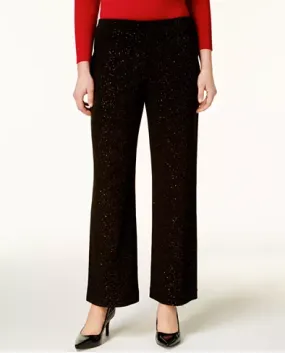 Alfani Womens Glitter Pull on Wide Leg Pants S