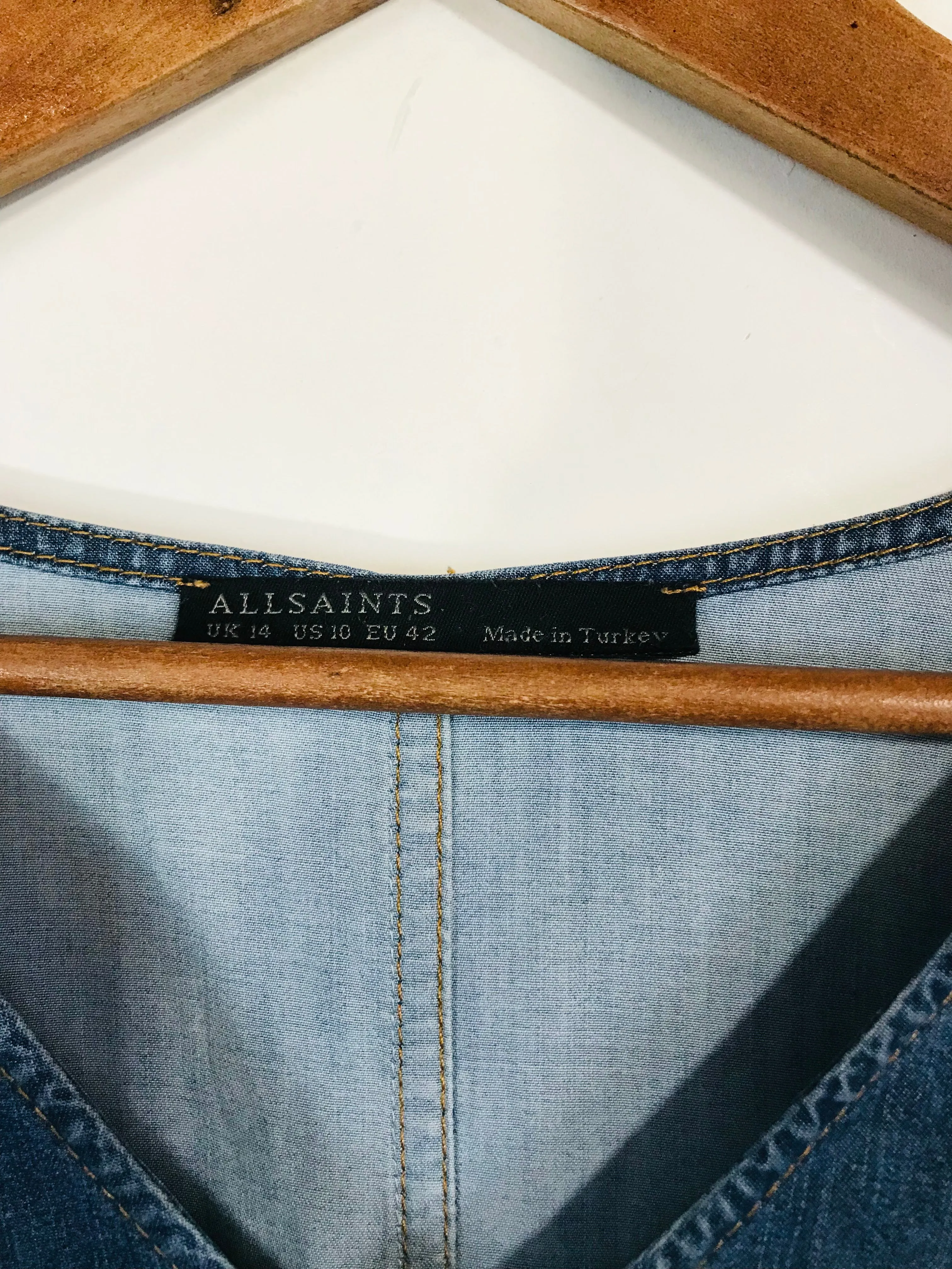 AllSaints Women's Contrast Shirt Dress | UK14 | Blue