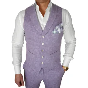 Amethyst Lino Tweed Ciottoli Waistcoat