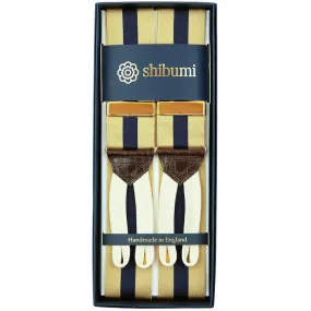 Barathea Braces - Beige / Navy