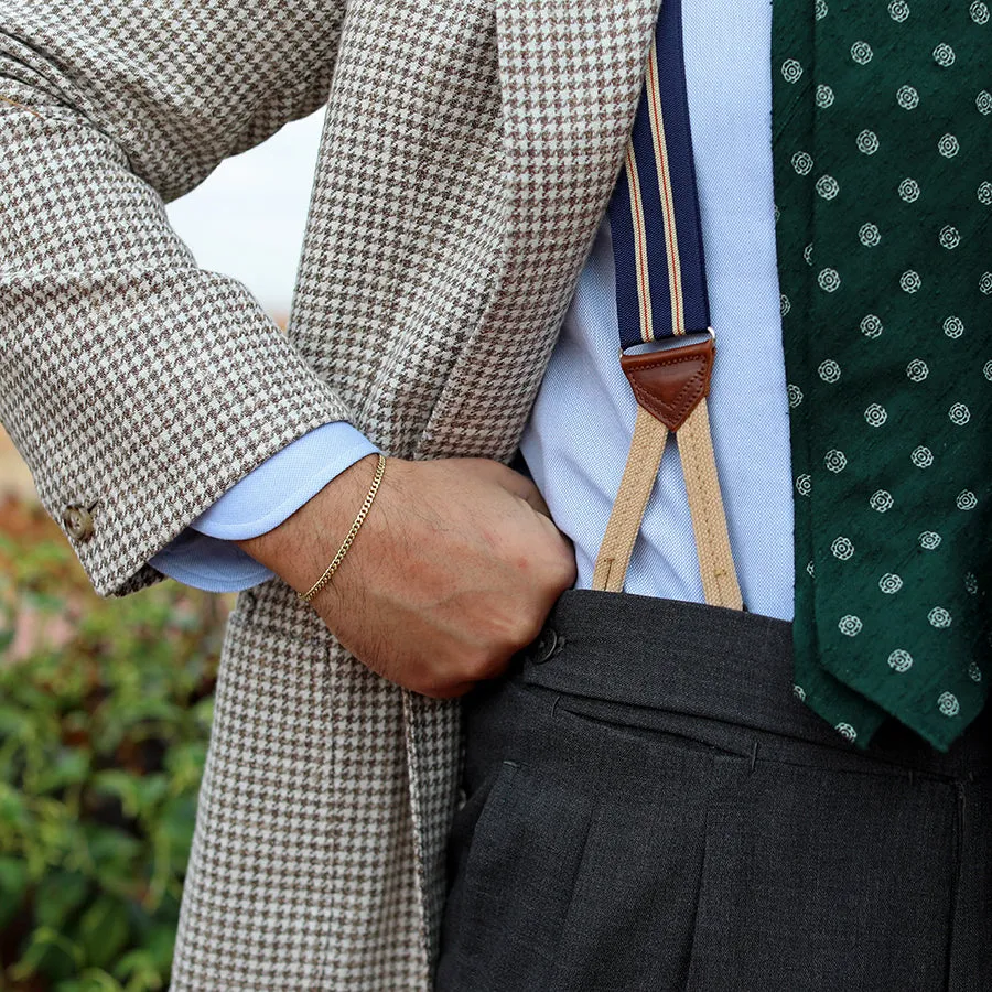 Barathea Braces - Navy / Beige