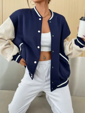Baseball Jacket Navy and White Women
