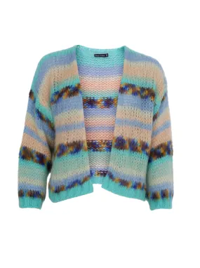 BCLAGOON multi striped cardigan - Aqua Multi