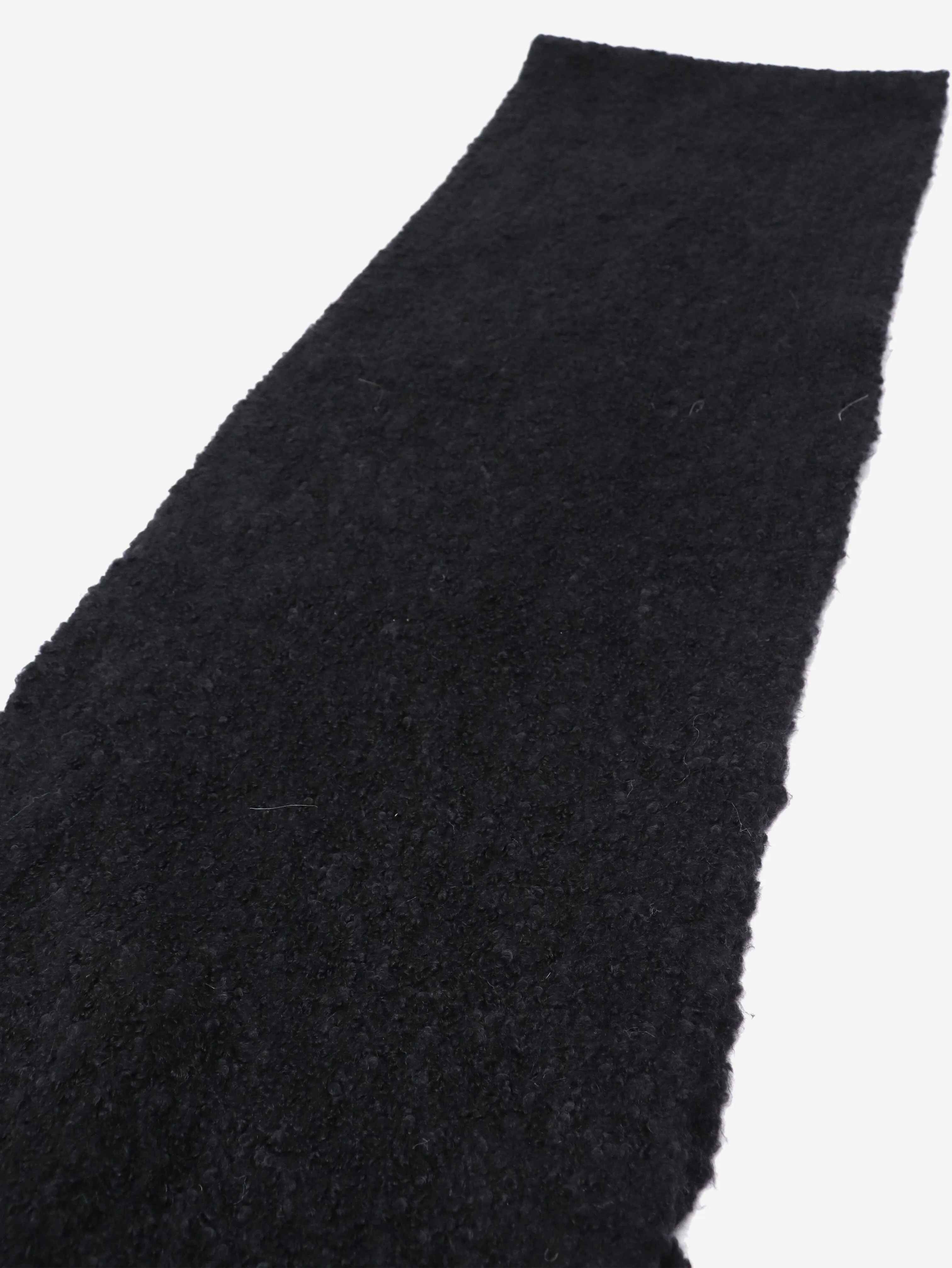Black boucle knit scarf