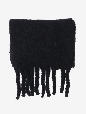 Black boucle knit scarf