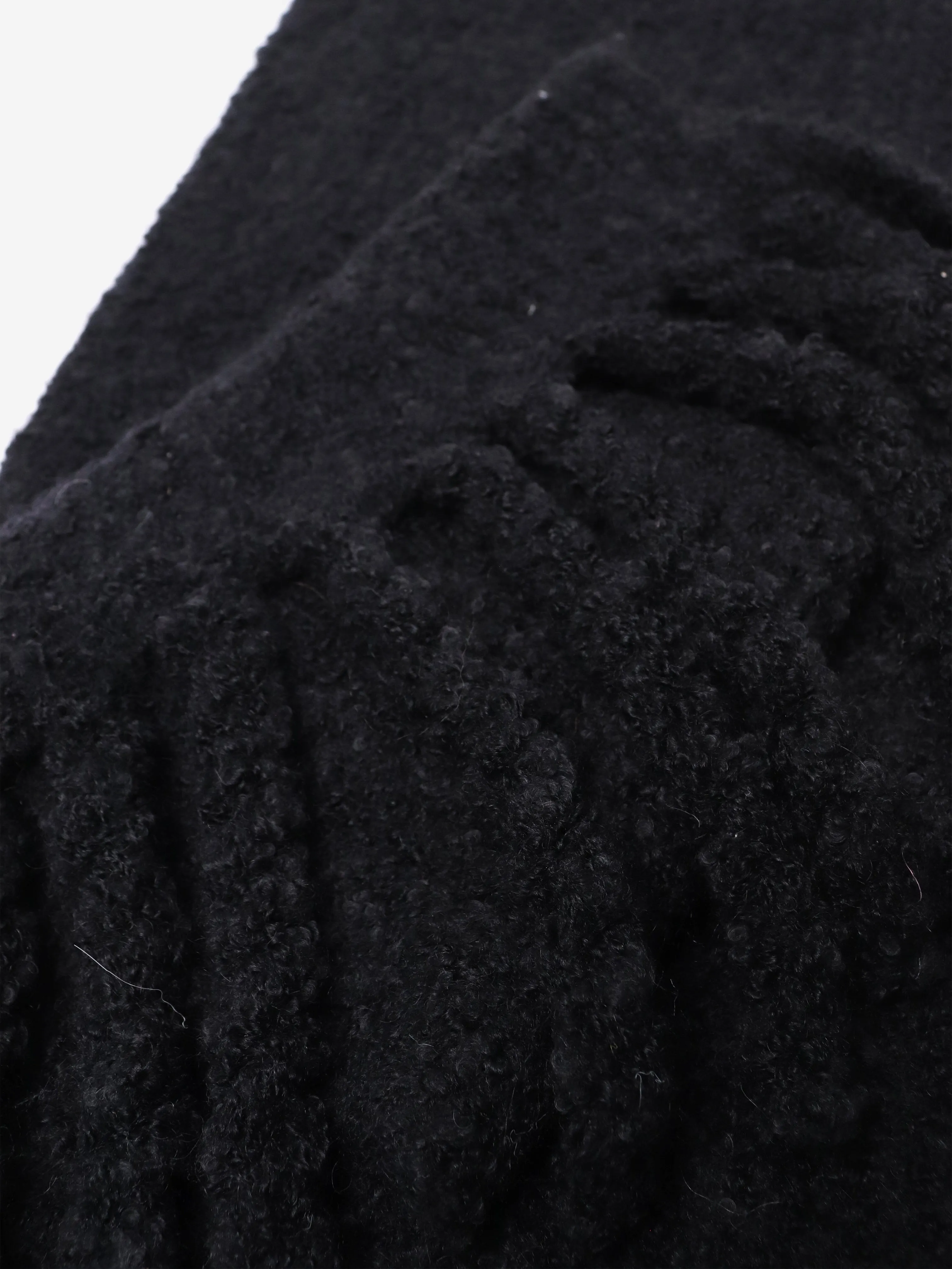 Black boucle knit scarf