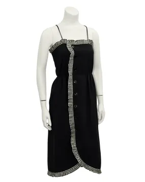 Black Dress with Gingham Trim