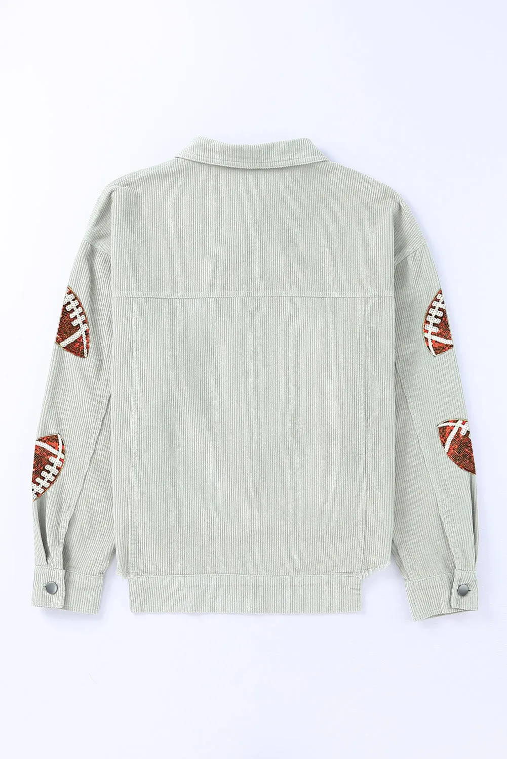Black Sequin Fringed Rugby Casual Sweatshirt