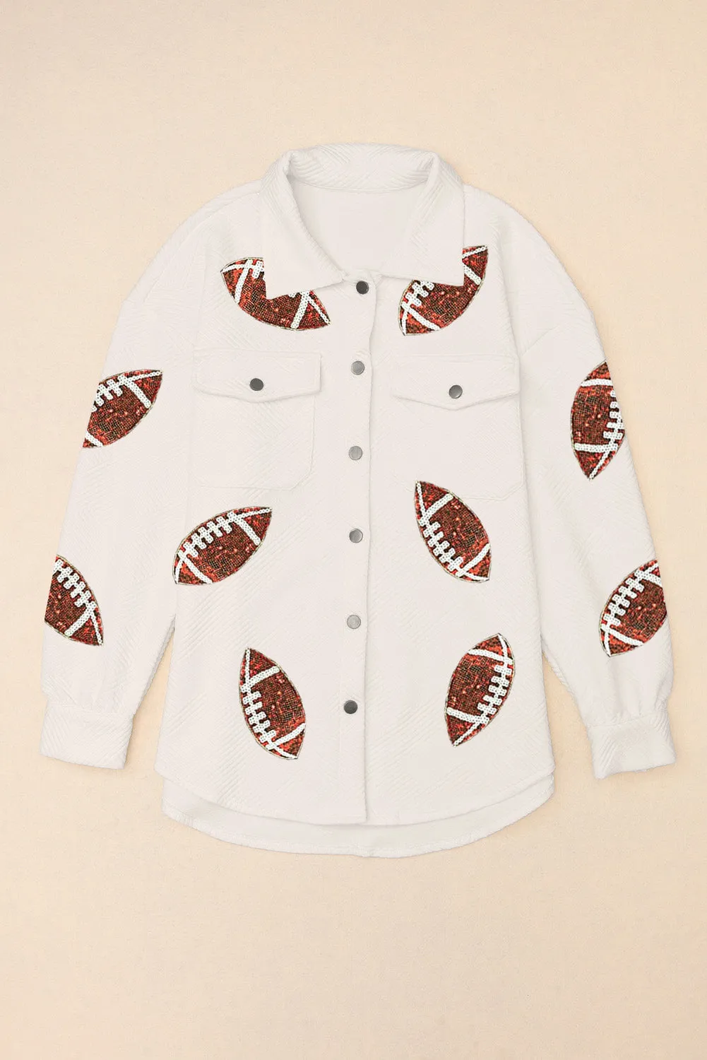 Black Sequin Fringed Rugby Casual Sweatshirt