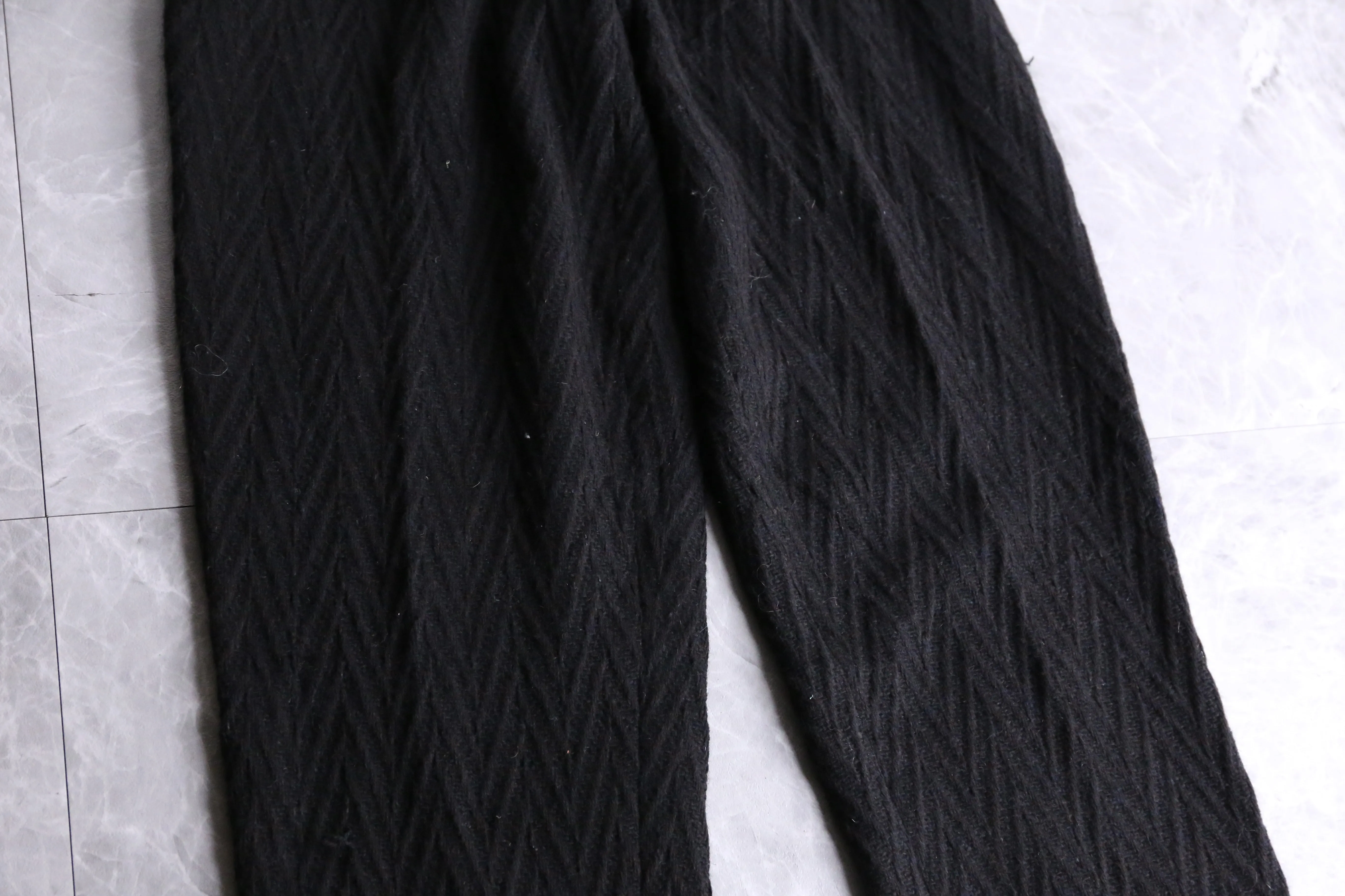 black tweed tack tapered pants