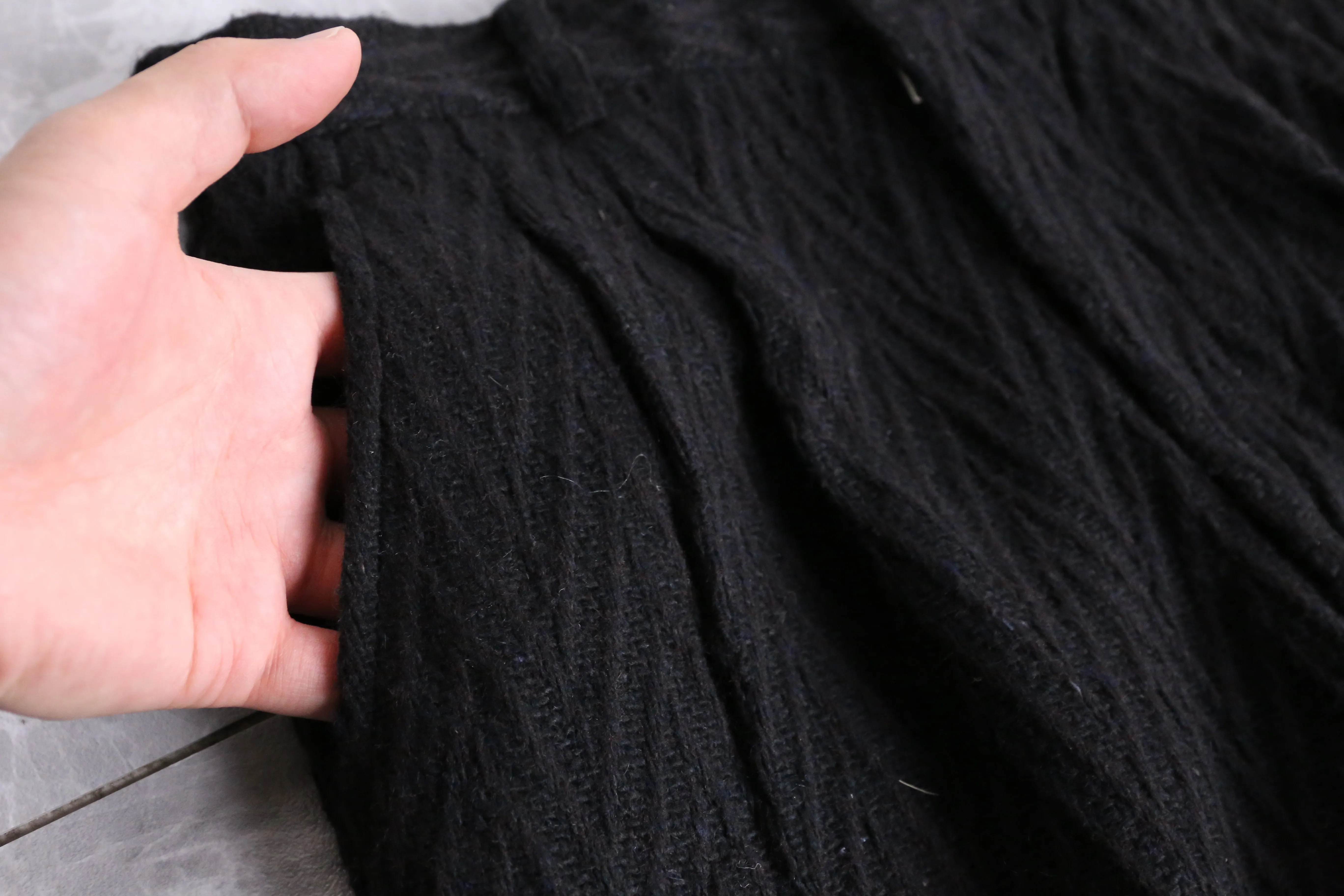 black tweed tack tapered pants