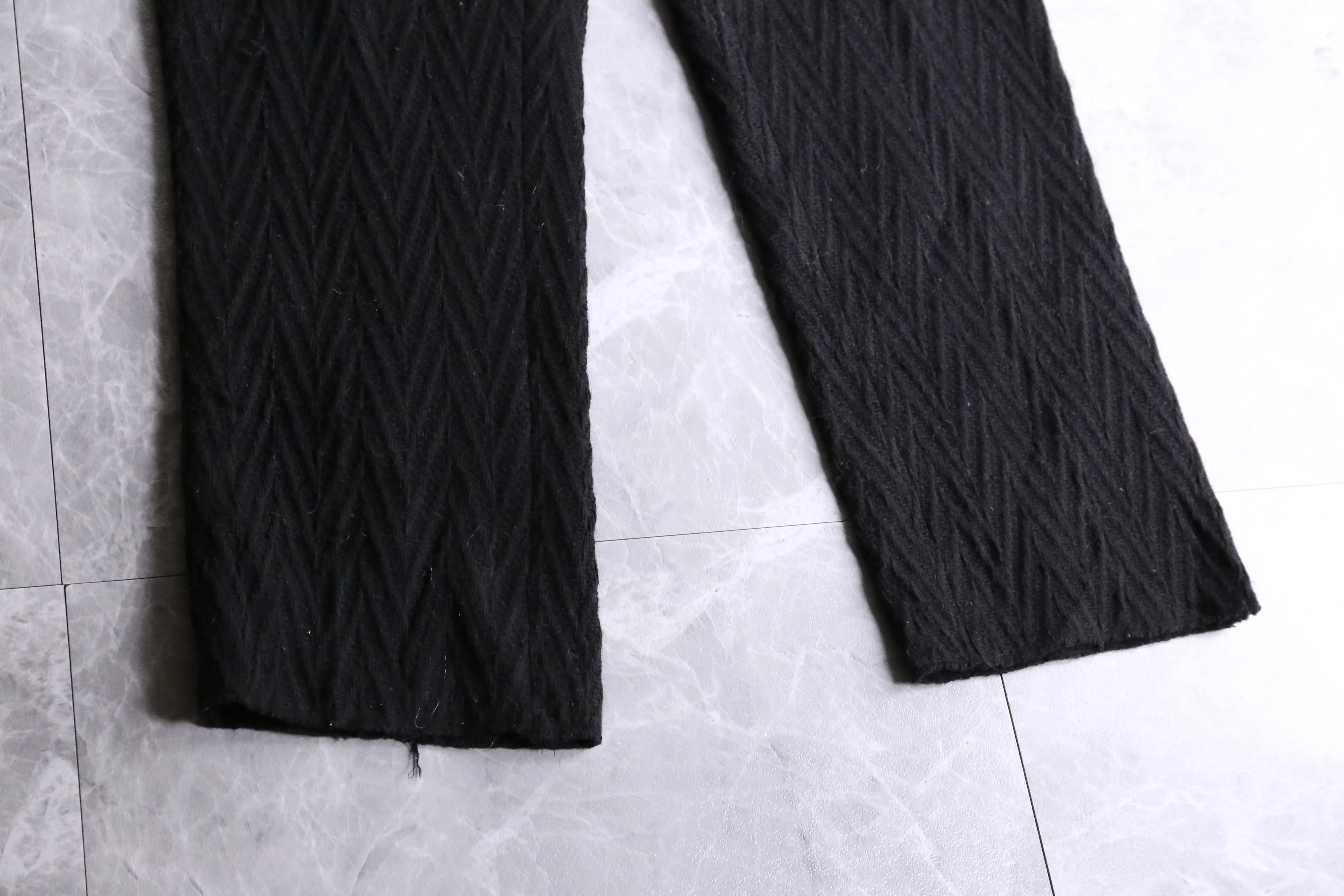 black tweed tack tapered pants