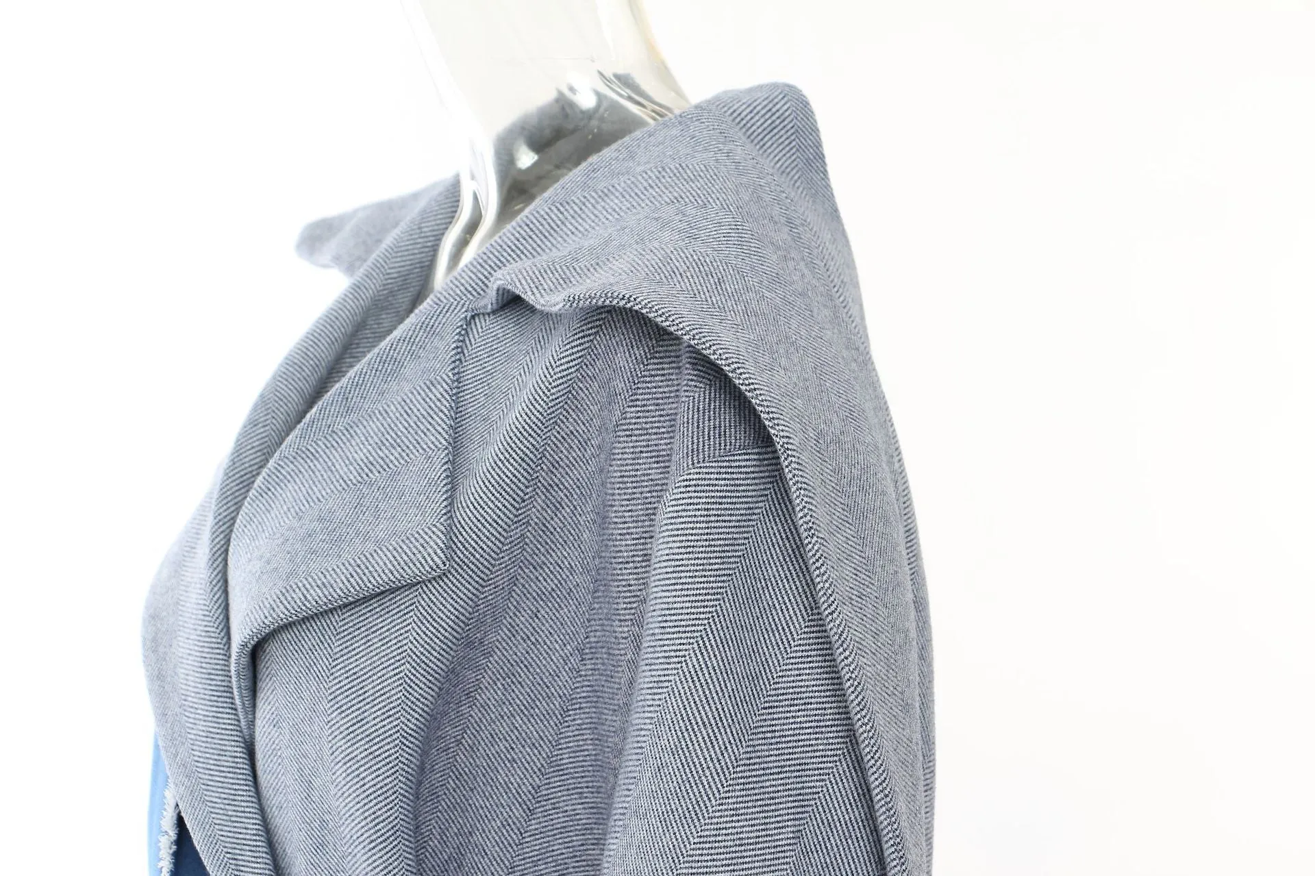 British Collar Detachable Stripe Coat