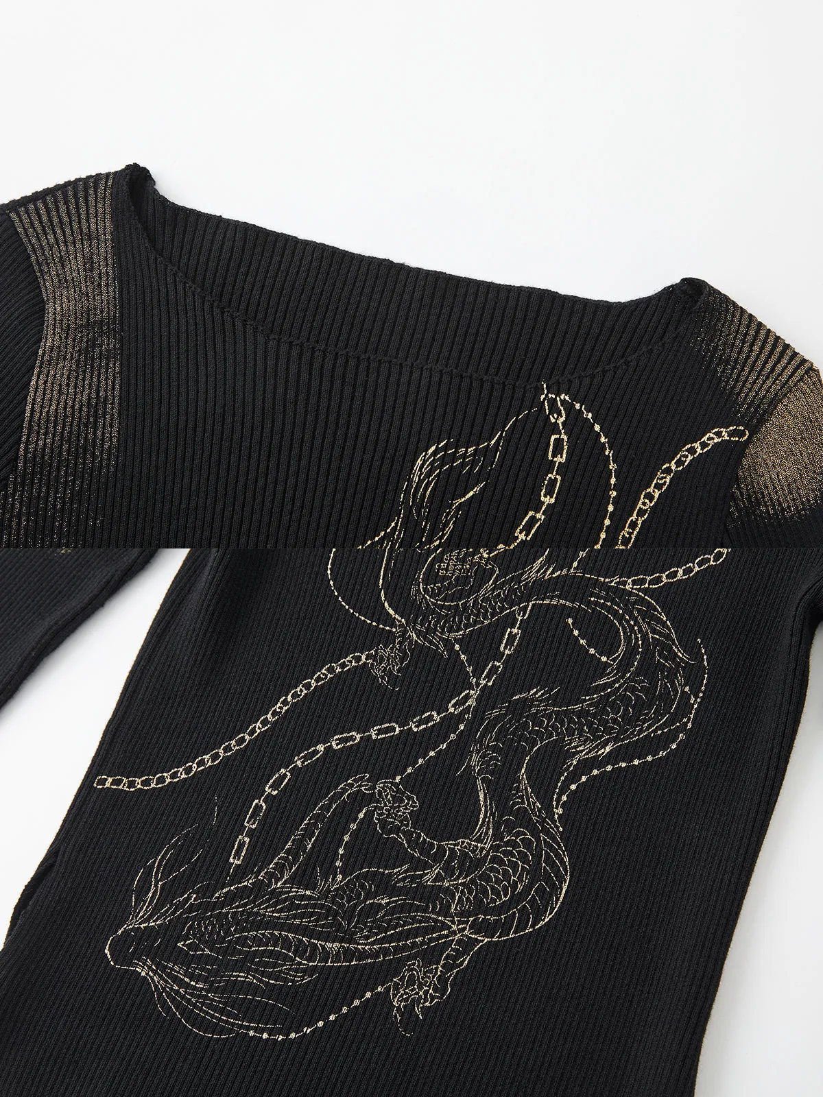 Chain Dragon Ribbed Sweater