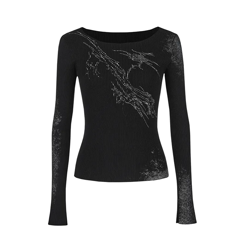 Chain Dragon Ribbed Sweater