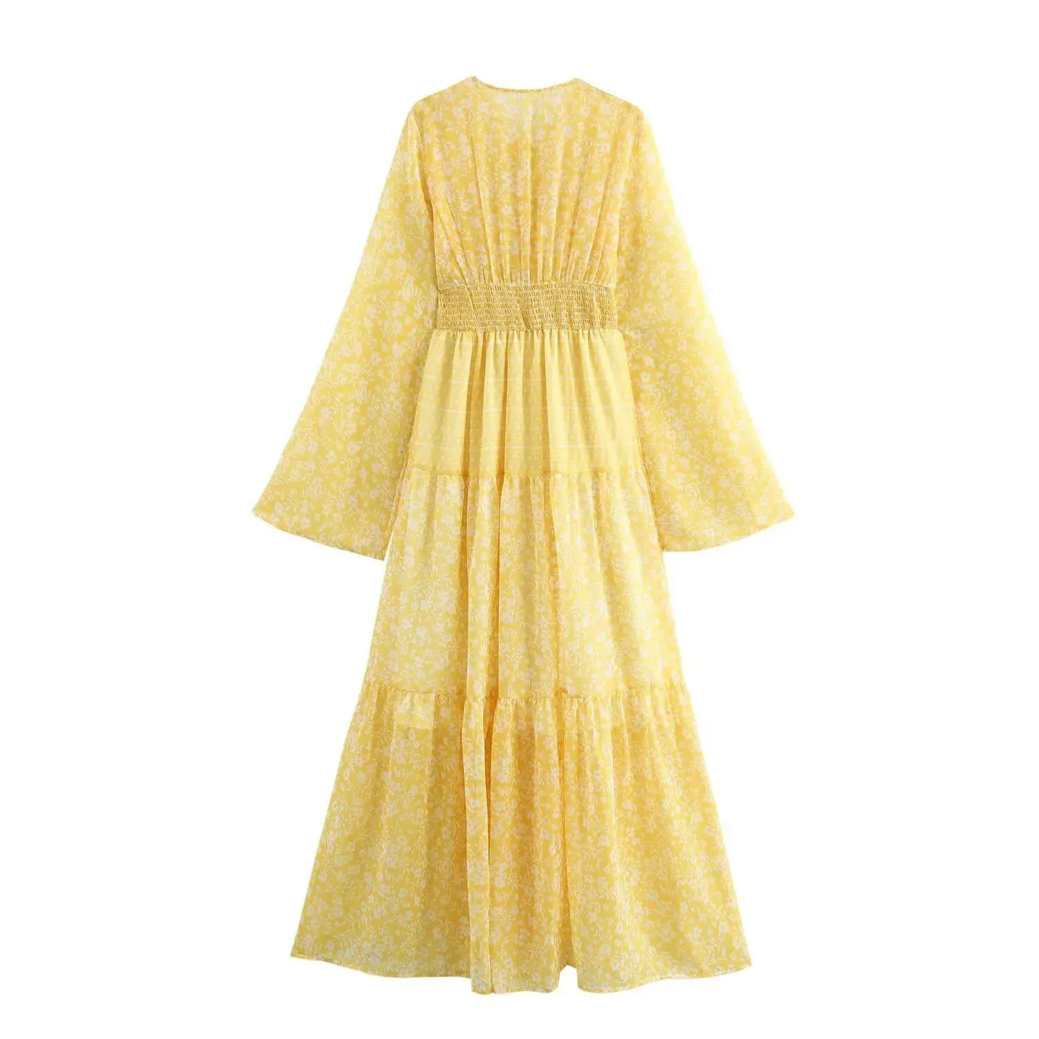 Charlotte Yellow Floral Boho Maxi Dress