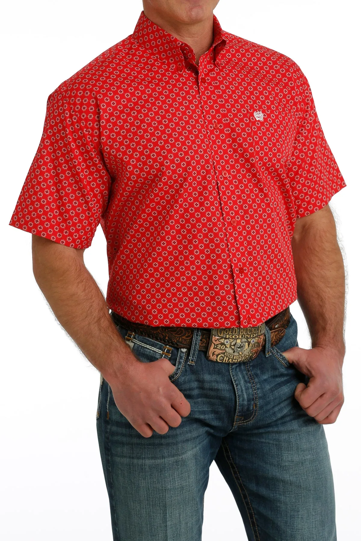 CINCH MEDALLION PRINT SS BUTTON
