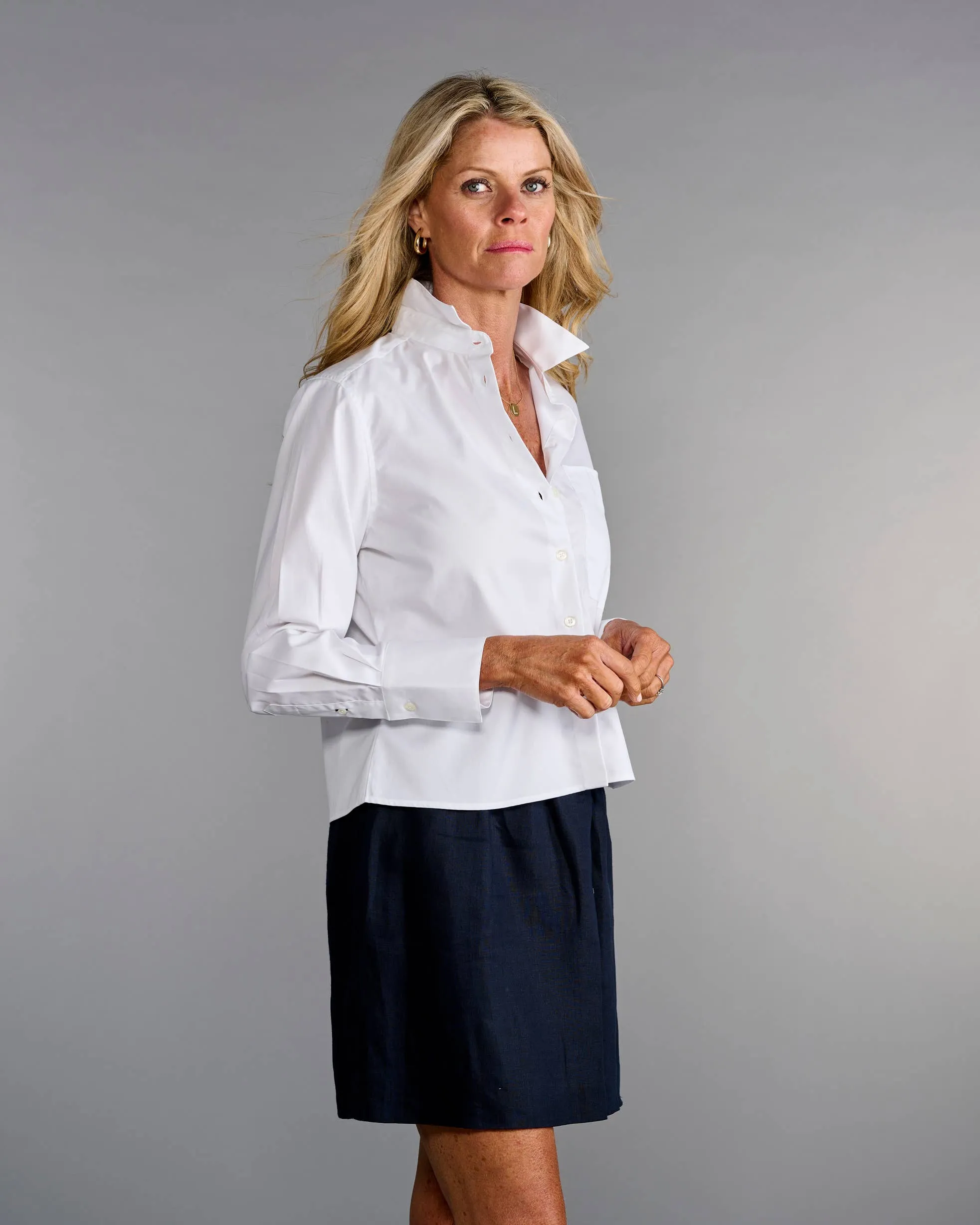 Claridge   King - The Crop in Crisp White: L
