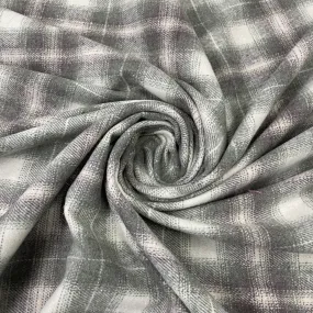 Classic Mint Green Check Print Woolen Tweed Fabric