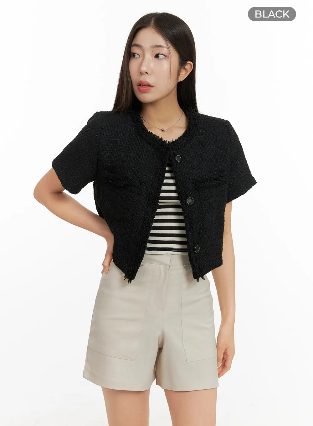 Crop Tweed Jacket OA429