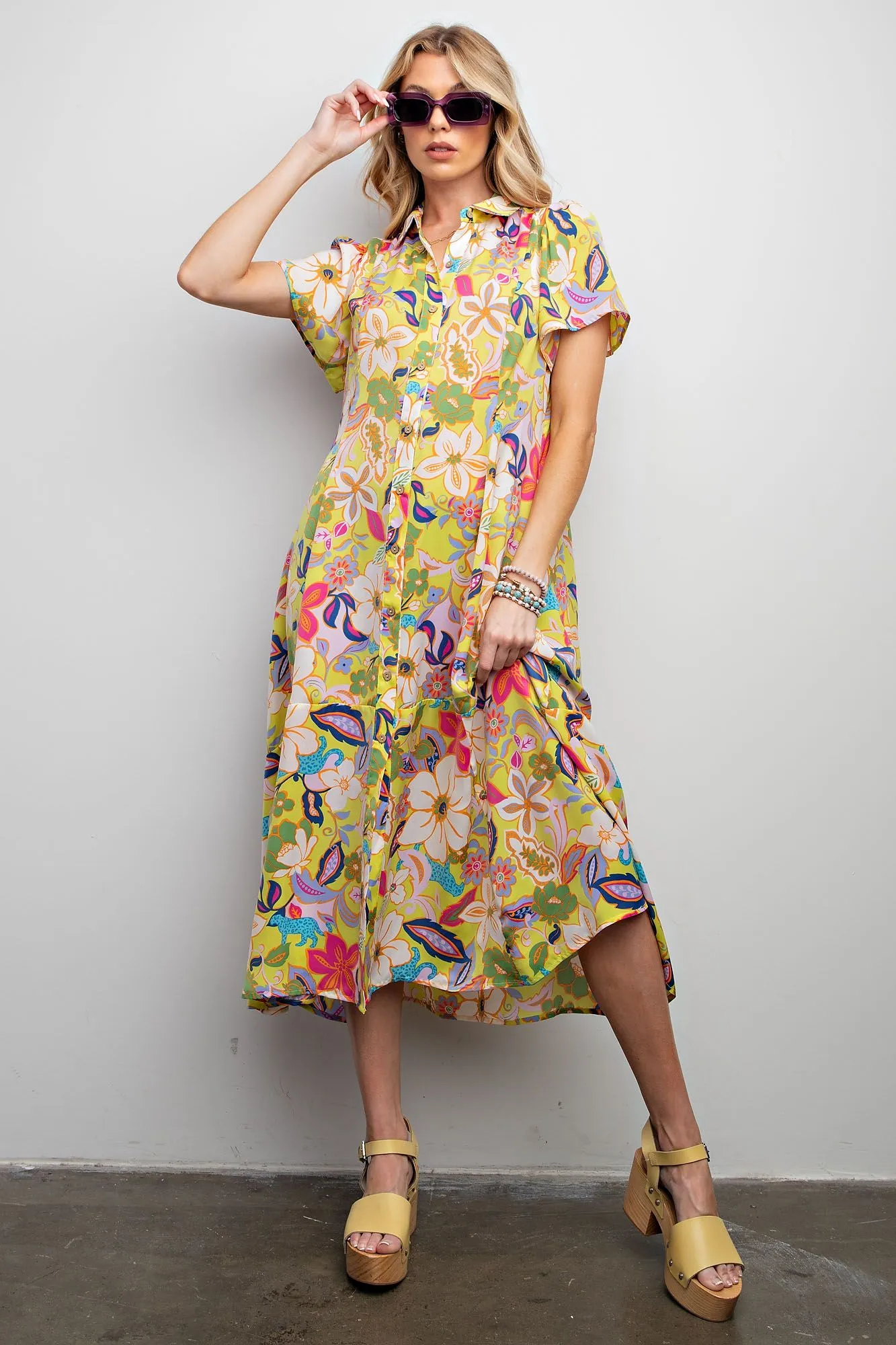 Curvy Floral Print  Maxi Dress