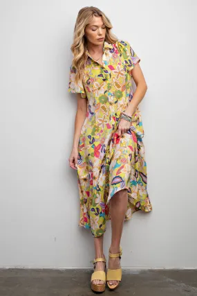 Curvy Floral Print  Maxi Dress