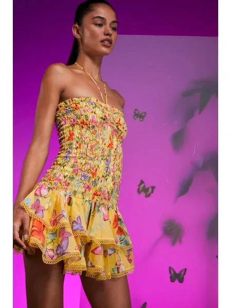 Cusia Dress in Yellow Borbo