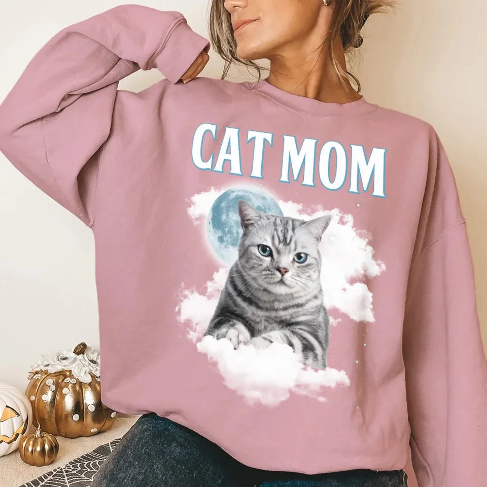 Custom Night Sky Pet Photo Upload Sweatshirt