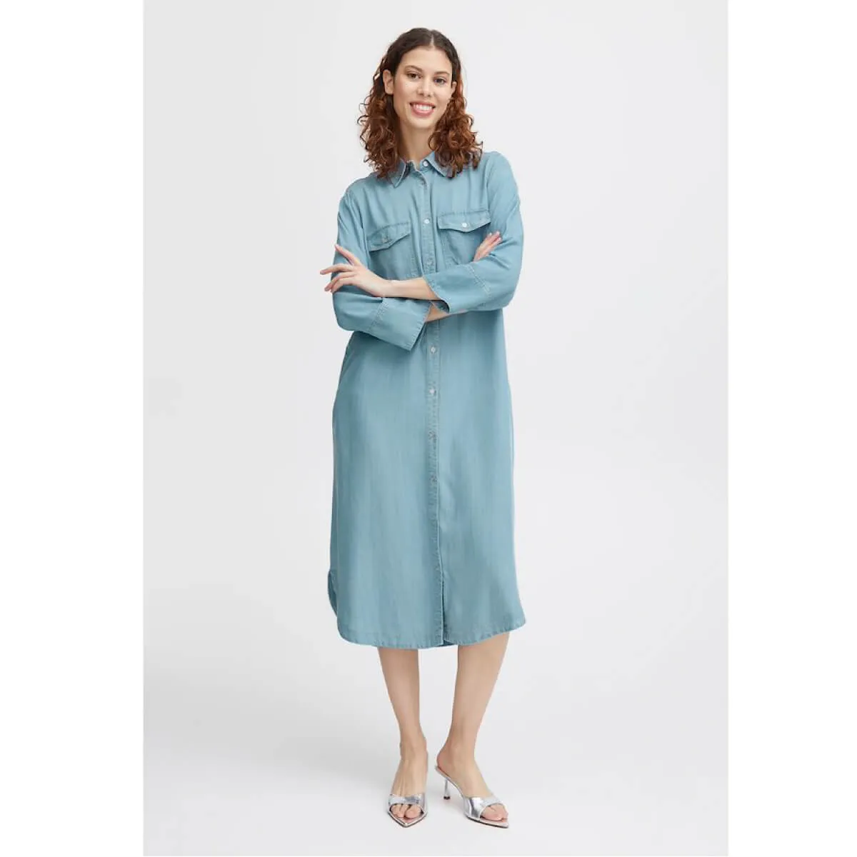 Denim Shirt Midi Dress