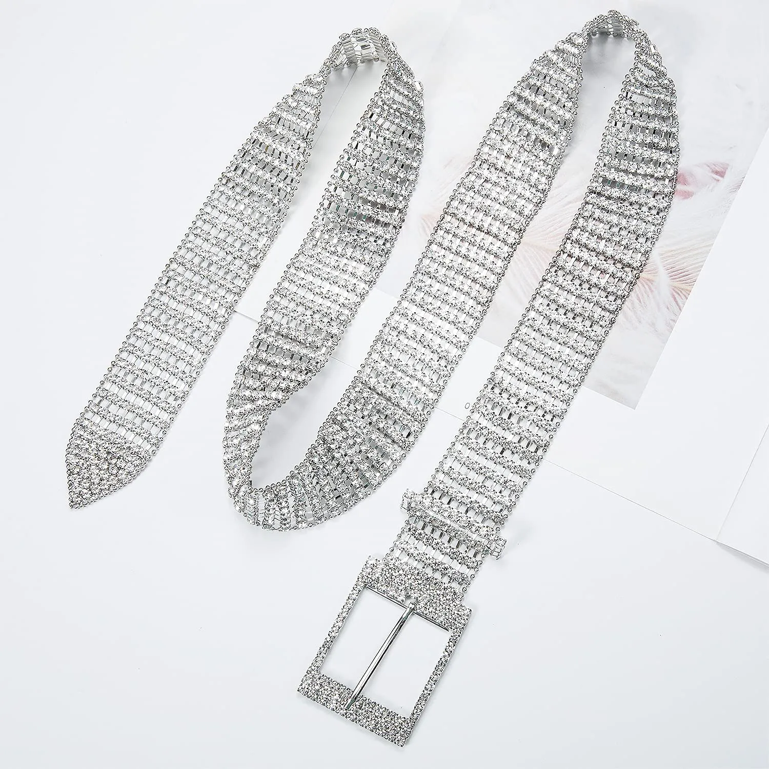 Diamond Pear Flower Women's Dress Belt Pearl Bridal Beaded Shiny Diamond Waist Chain