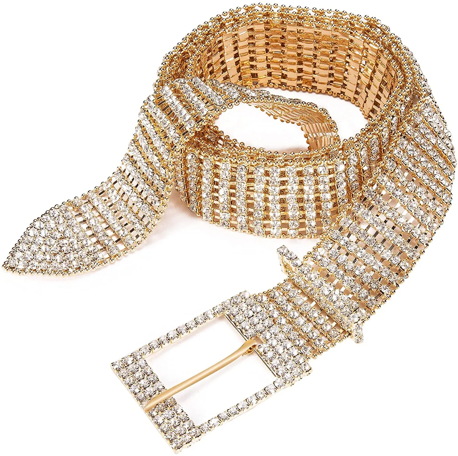 Diamond Pear Flower Women's Dress Belt Pearl Bridal Beaded Shiny Diamond Waist Chain
