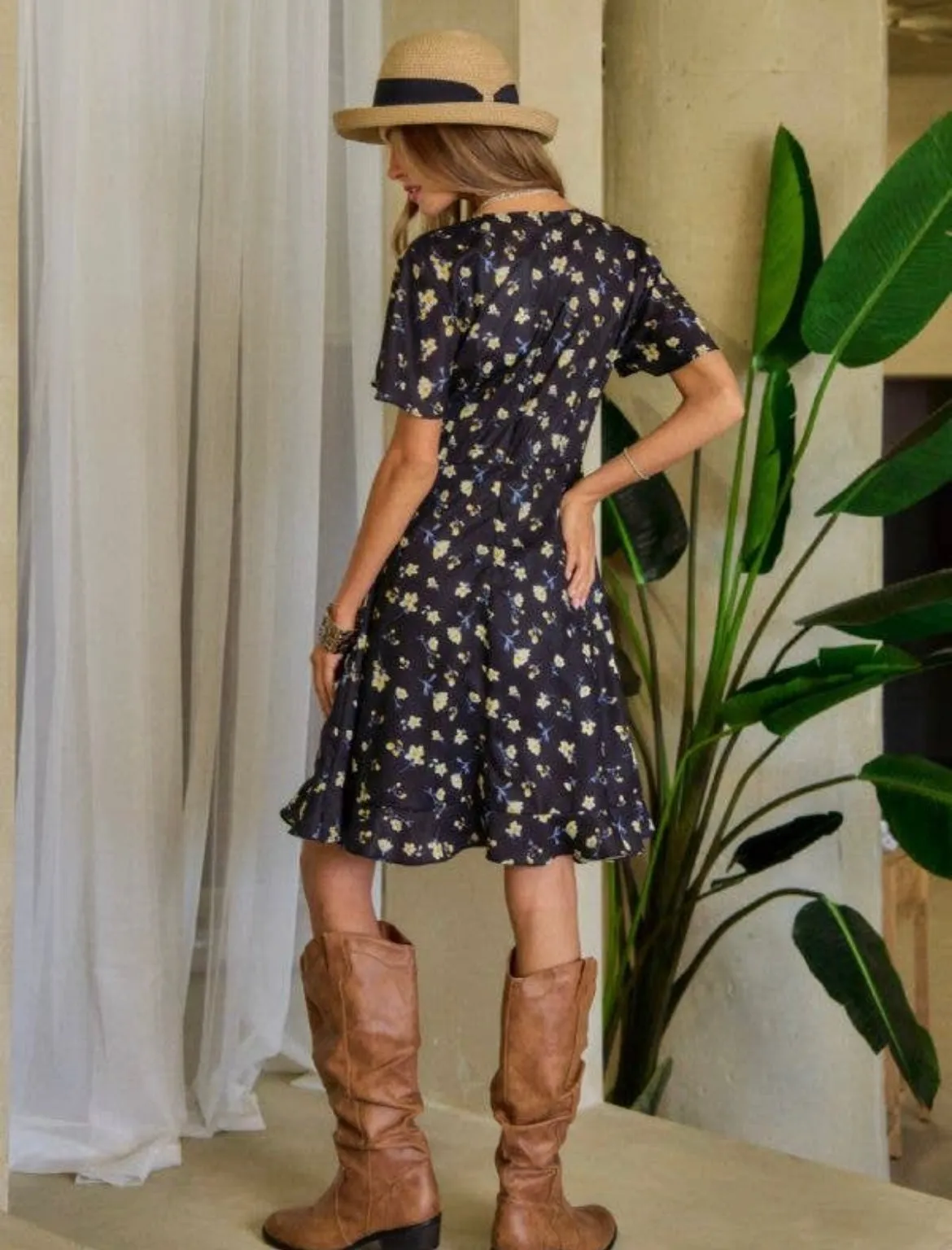 Ditzy Floral Wrap Dress