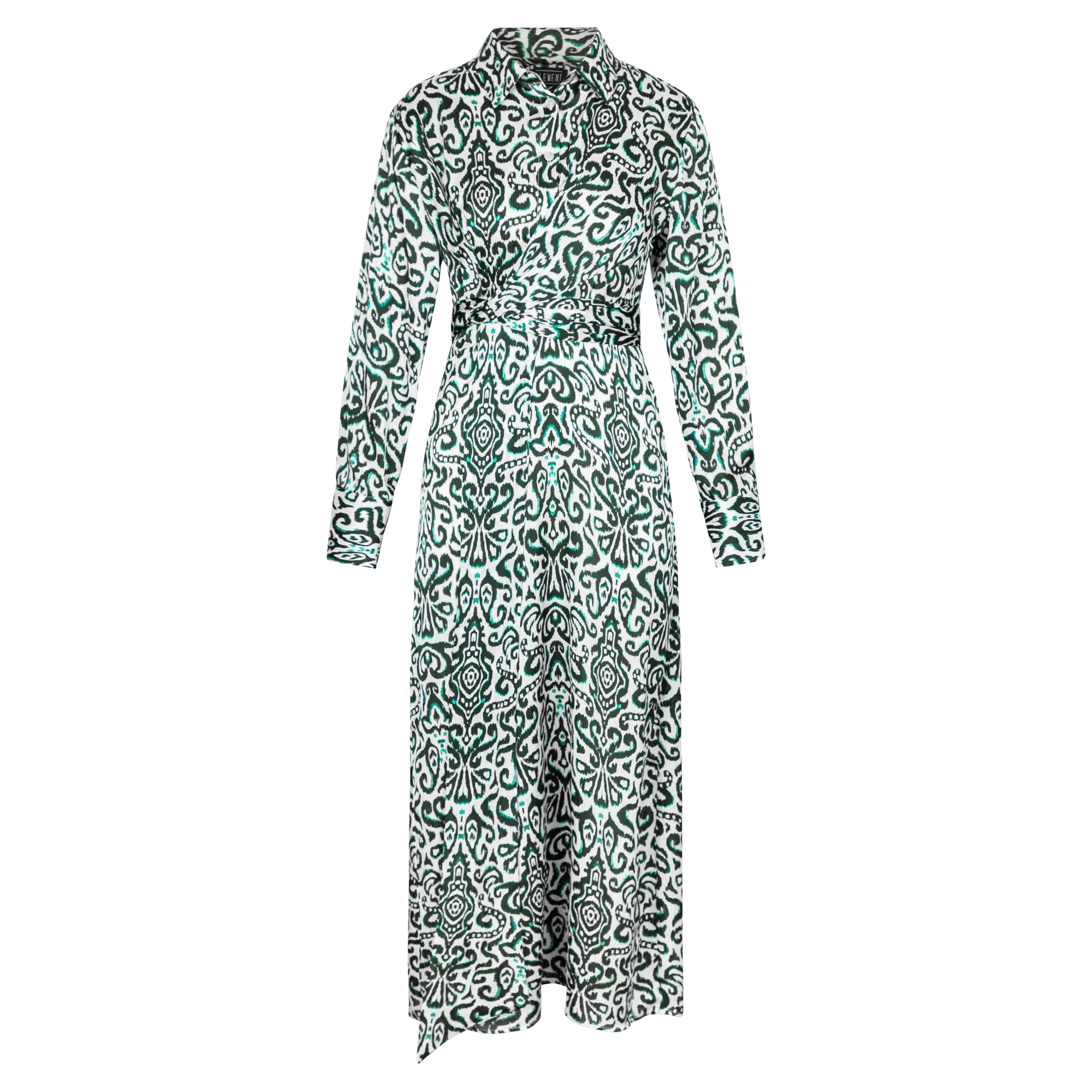 element printed wrap dress