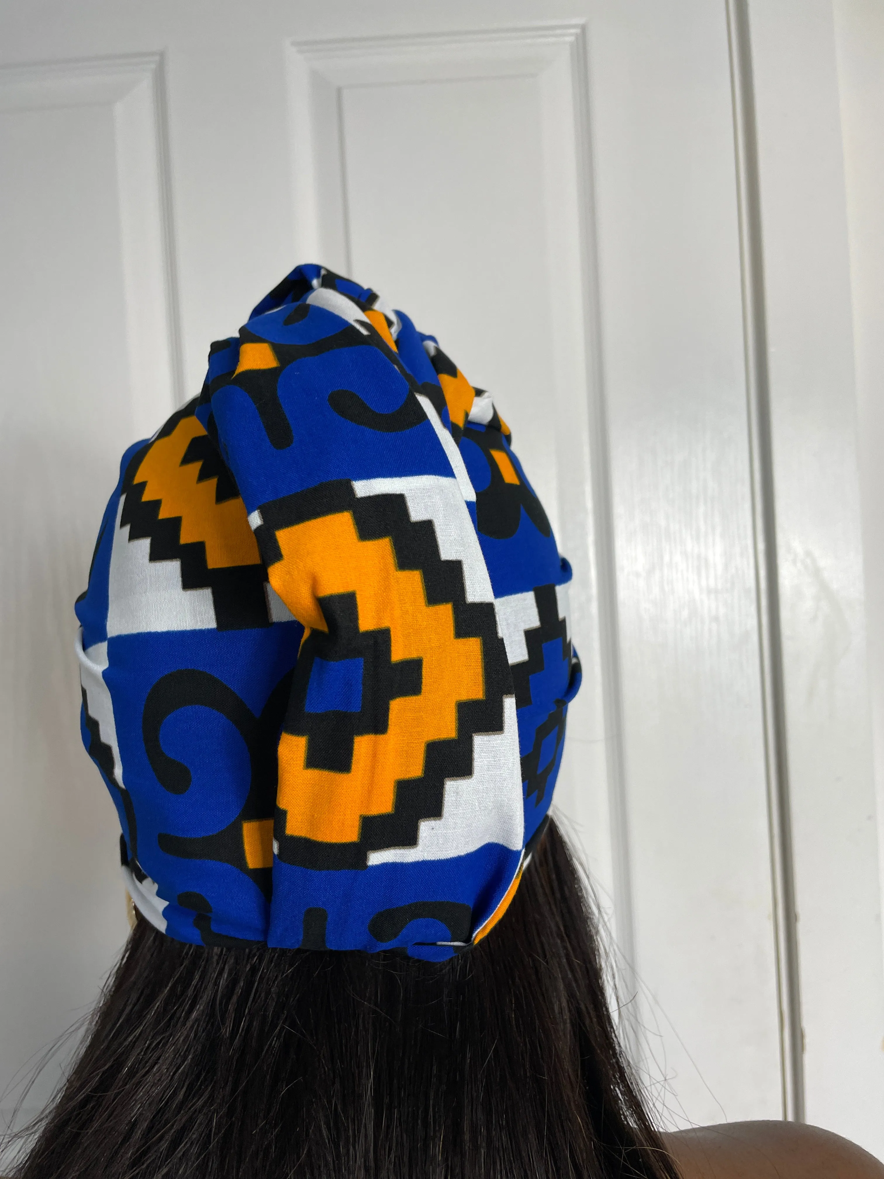Emilia Blue and Yellow Ankara Headwrap/Scarf