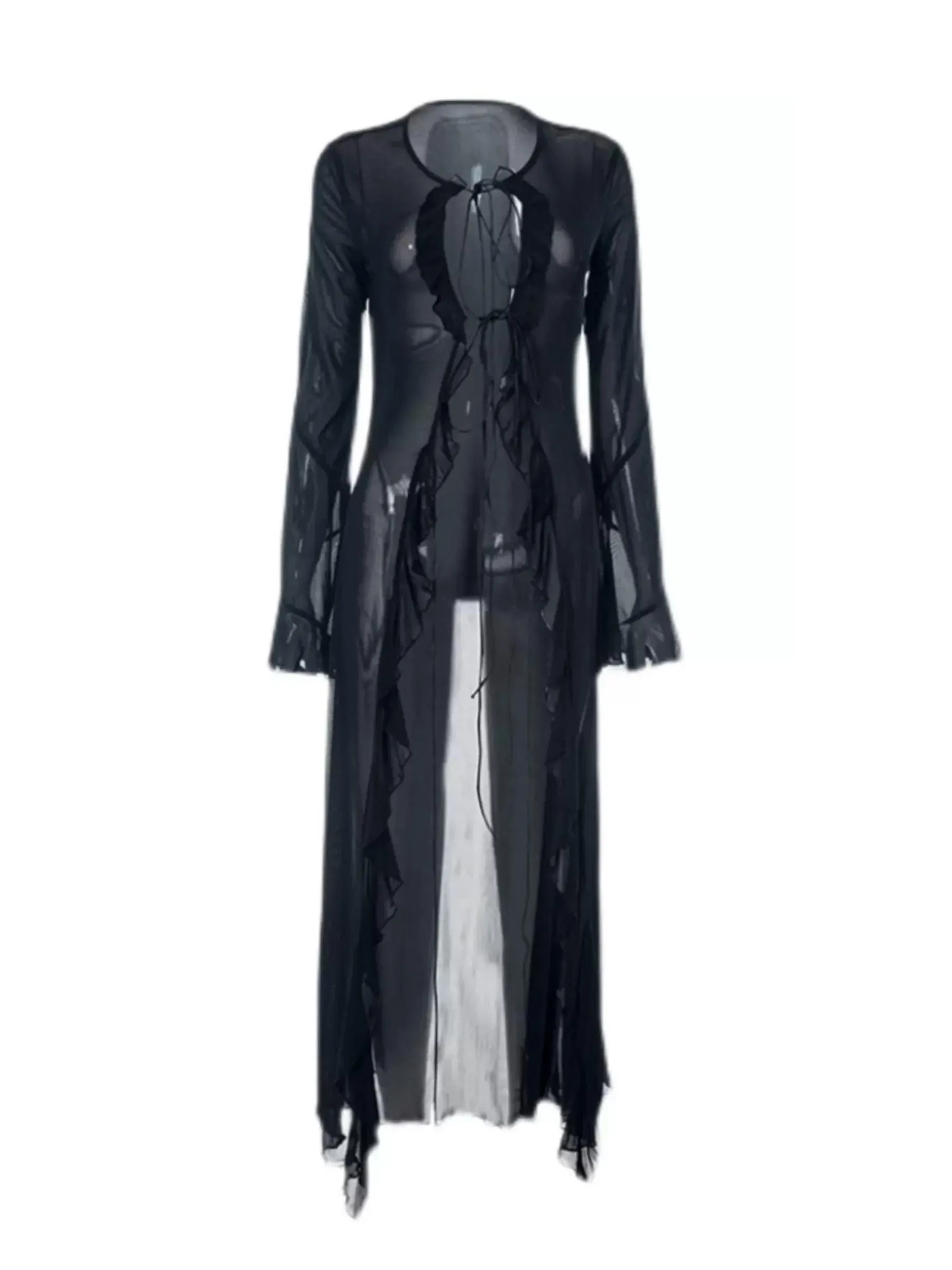 Fashionkova Medina Mesh Long Cardigan Top