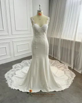 Fit-Flare Ivory Lace Wedding Dress