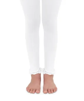 Jefferies Socks White Ruffle Footless Tights