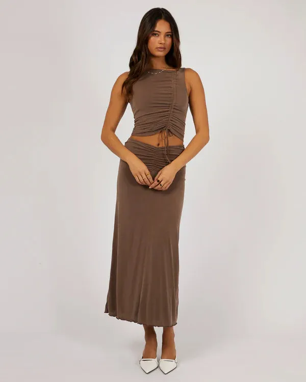 Jorge Luxe Ruched Tank - Brown