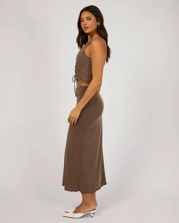 Jorge Luxe Ruched Tank - Brown