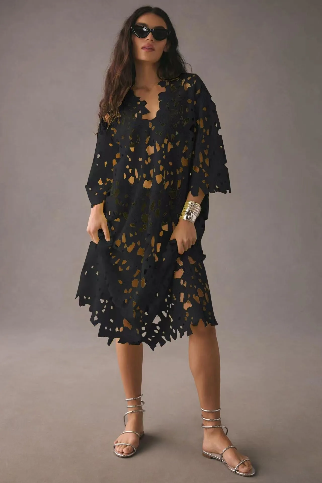 Keri -Lace Shirt Dress