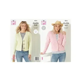 King Cole Ladies Cardigan DK Knitting Pattern 5616
