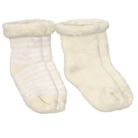 Kushies Terry Socks 2-Pack / Butter - 0-3 Months