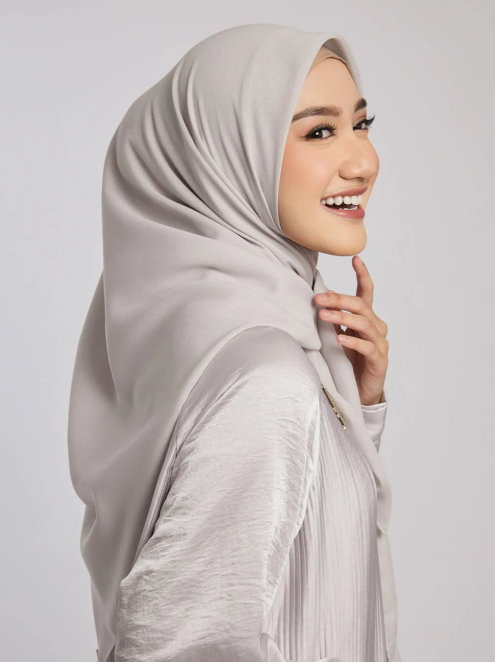 LIGHT VOILE SCARF PLAIN GRAY MIST