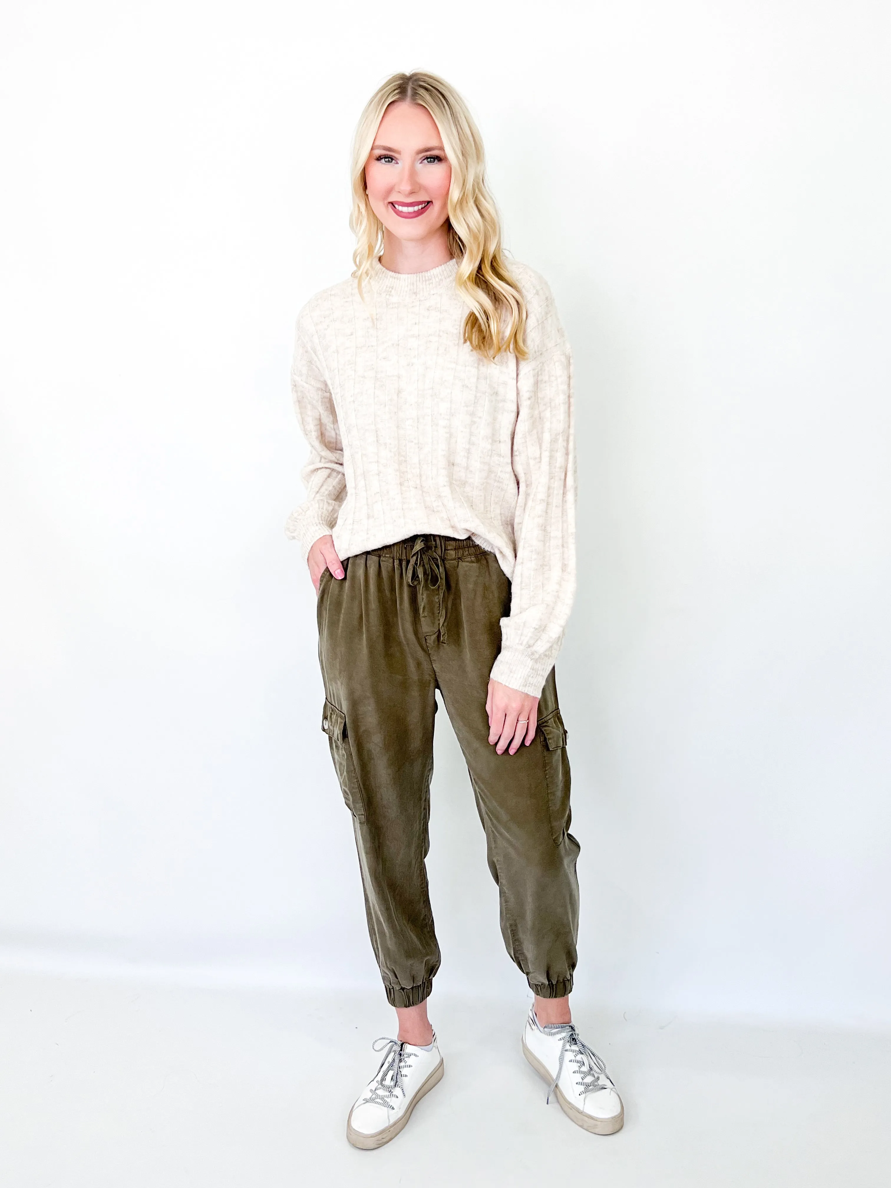 Lily - Cargo Joggers (Olive)