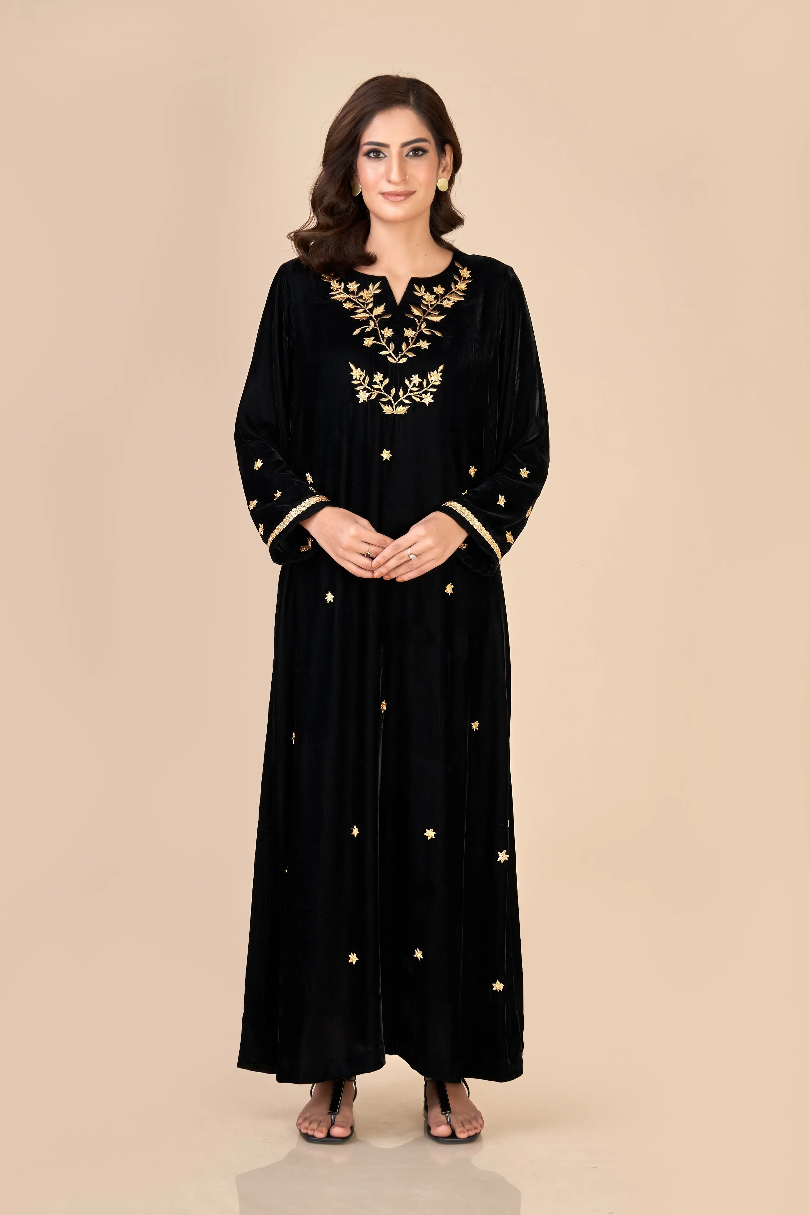 LONG DRESS (EMBROIDERED) W24-F40