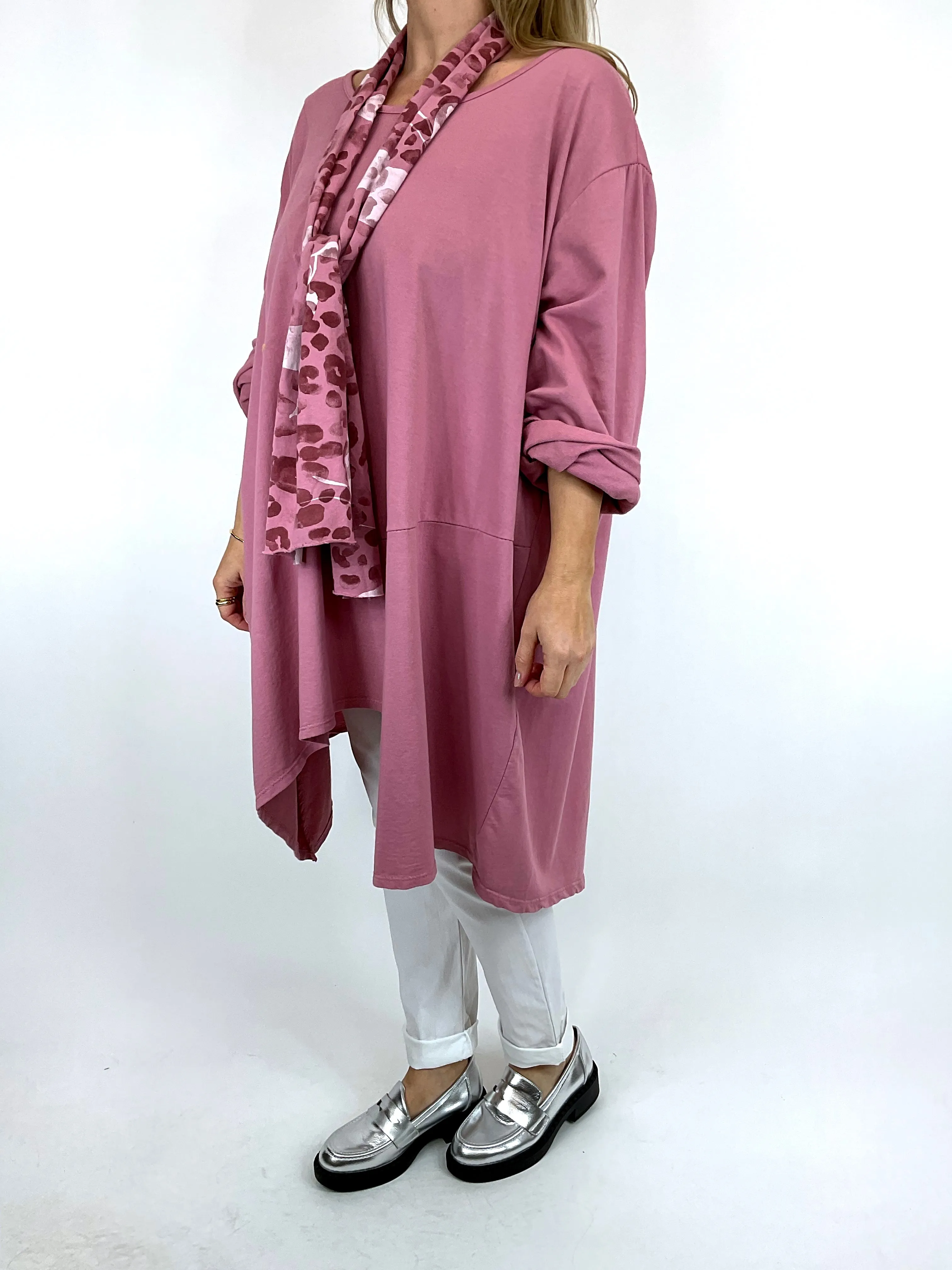 Made in Italy Lagenlook Cleo Scarf Top in Rose Pink. code 57656