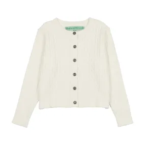 Maisonita Cabled Cardigan-Ivory
