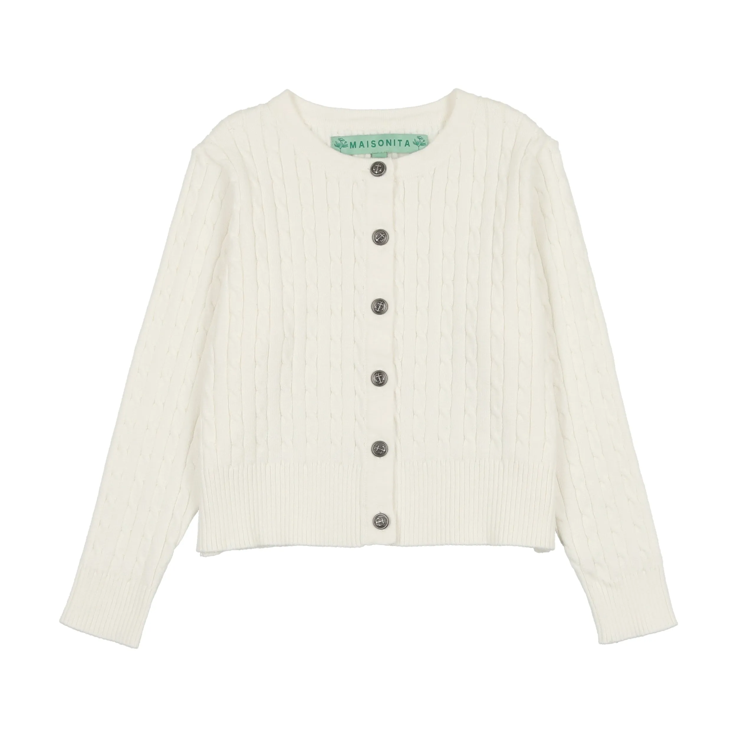 Maisonita Cabled Cardigan-Ivory